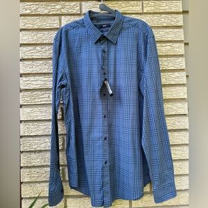 New! BOSS Hugo Boss long sleeve blue bottom down dress shirt size XL